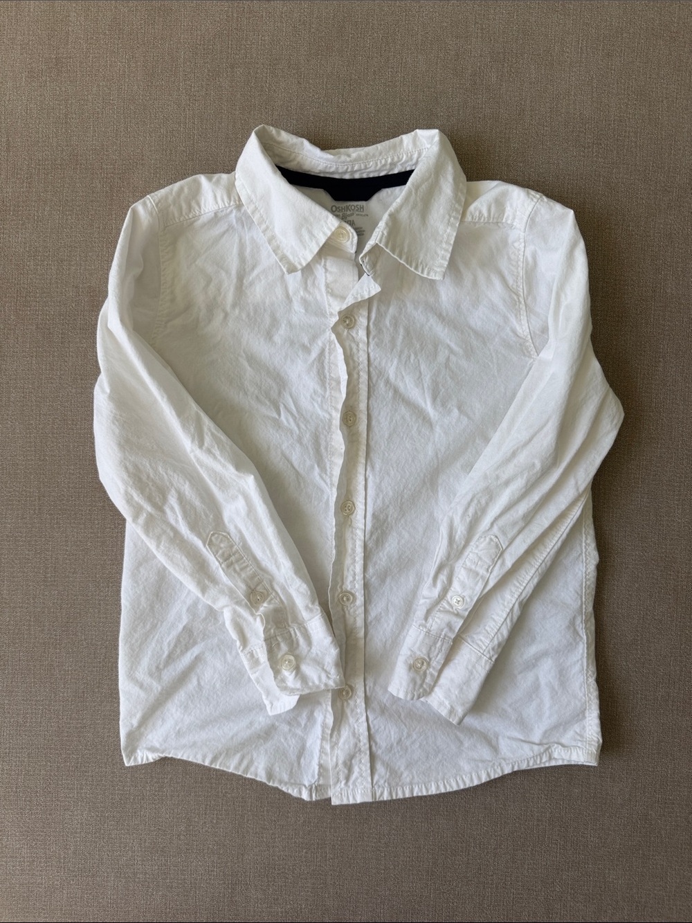 OshKosh B'gosh White Long-Sleeve Button-Down Shirt